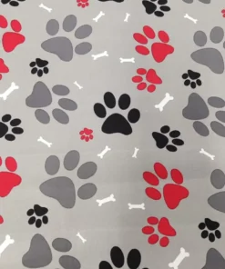 Loneta estampada huellas gris