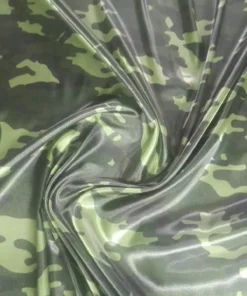 Raso estampado Camuflado verde