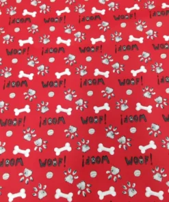 Loneta estampada huesitos rojo