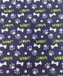 Loneta estampada husitos azul